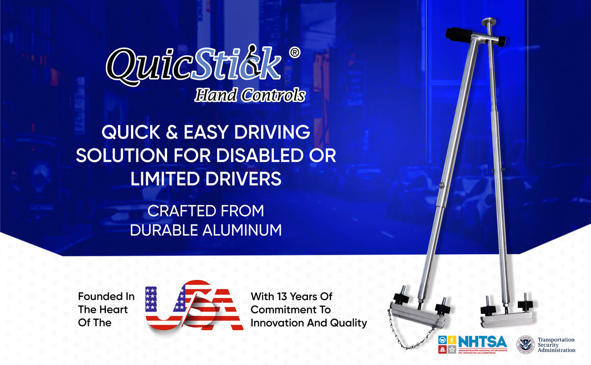 QuicStick Portable Hand Controls-Right and Left Hand Use